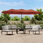vidaXL Umbrelă de soare grădină cu două capete, cărămiziu, 449x265 cm vidaXL Umbrelă de soare grădină cu două capete, cărămiziu, 449x265 cm