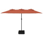 vidaXL Umbrelă de soare grădină cu două capete, cărămiziu, 449x265 cm vidaXL Umbrelă de soare grădină cu două capete, cărămiziu, 449x265 cm