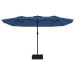 vidaXL Umbrelă de grădină cu două capete, albastru azuriu, 449x265 cm