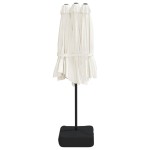 vidaXL Umbrelă de grădină cu două capete/LED, alb nisipiu, 449x265 cm