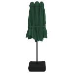 vidaXL Umbrelă de grădină cu două capete cu LED-uri, verde, 449x265 cm