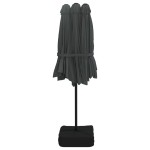 vidaXL Umbrelă de grădină cu două capete cu LED, antracit, 449x265 cm