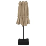 vidaXL Umbrelă soare cu două capete cu LED-uri, gri taupe, 449x265 cm