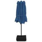 vidaXL Umbrelă de grădină cu două capete/LED-uri, azuriu, 449x265 cm
