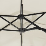 vidaXL Umbrelă de grădină cu două capete, alb nisipiu, 316x145 cm