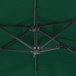 vidaXL Umbrelă de soare cu două capete, verde, 316x145 cm