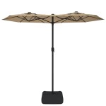 vidaXL Umbrelă de grădină cu două capete, taupe, 316x145 cm vidaXL Umbrelă de grădină cu două capete, taupe, 316x145 cm