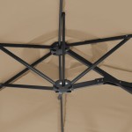 vidaXL Umbrelă de grădină cu două capete, taupe, 316x145 cm vidaXL Umbrelă de grădină cu două capete, taupe, 316x145 cm