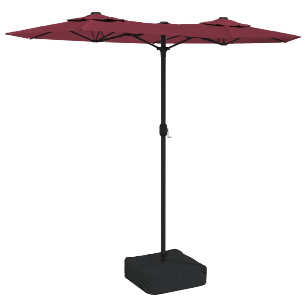 vidaXL Umbrelă de soare grădină cu două capete, roșu bordo, 316x145 cm