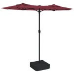 vidaXL Umbrelă de soare grădină cu două capete, roșu bordo, 316x145 cm vidaXL Umbrelă de soare grădină cu două capete, roșu bordo, 316x145 cm