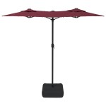 vidaXL Umbrelă de soare grădină cu două capete, roșu bordo, 316x145 cm vidaXL Umbrelă de soare grădină cu două capete, roșu bordo, 316x145 cm
