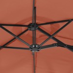 vidaXL Umbrelă de grădină cu două capete, cărămiziu, 316x145 cm