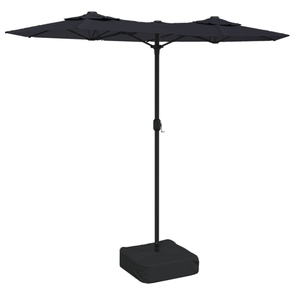 vidaXL Umbrelă de grădină cu două capete, negru, 316x145 cm