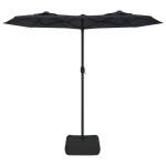 vidaXL Umbrelă de grădină cu două capete, negru, 316x145 cm