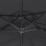 vidaXL Umbrelă de grădină cu două capete, negru, 316x145 cm