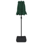 vidaXL Umbrelă de grădină cu două capete cu LED-uri, verde, 316x145 cm