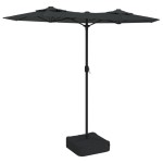 vidaXL Umbrelă de grădină cu două capete/LED-uri, antracit, 316x145 cm