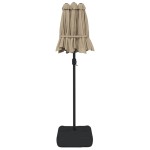 vidaXL Umbrelă de grădină cu două capete cu LED-uri, taupe, 316x145 cm