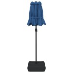 vidaXL Umbrelă de grădină cu două capete/LED-uri, azuriu, 316x145 cm