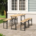 vidaXL Masă pliabilă pentru bere 170x50x75/105 cm, lemn masiv de brad vidaXL Masă pliabilă pentru bere 170x50x75/105 cm, lemn masiv de brad