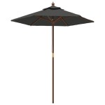 vidaXL Umbrelă de soare de grădină stâlp din lemn antracit 196x231 cm vidaXL Umbrelă de soare de grădină stâlp din lemn antracit 196x231 cm