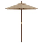 vidaXL Umbrelă de soare de grădină stâlp din lemn gri taupe 196x231 cm