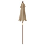 vidaXL Umbrelă de soare de grădină stâlp din lemn gri taupe 196x231 cm