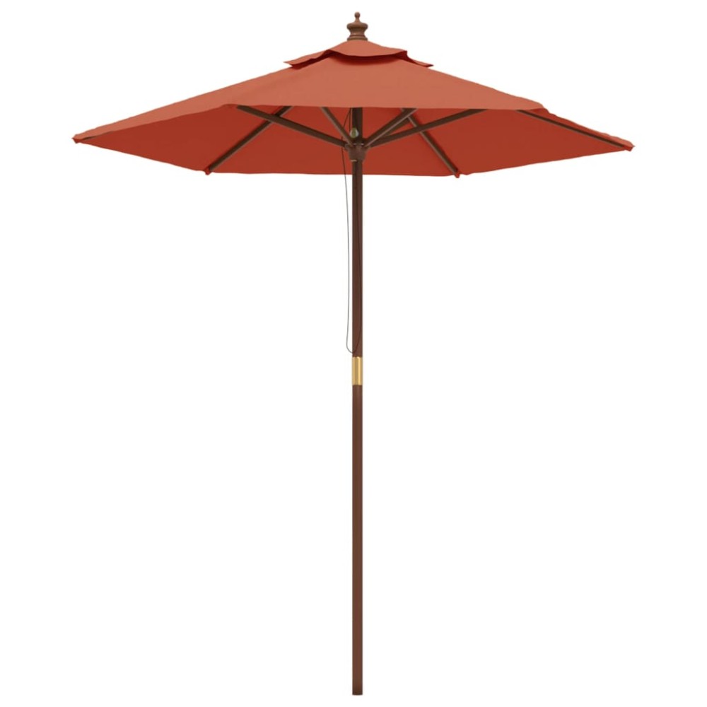vidaXL Umbrelă de soare de grădină stâlp din lemn cărămiziu 196x231 cm