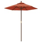vidaXL Umbrelă de soare de grădină stâlp din lemn cărămiziu 196x231 cm