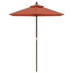 vidaXL Umbrelă de soare de grădină stâlp din lemn cărămiziu 196x231 cm