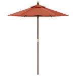 vidaXL Umbrelă de soare de grădină stâlp din lemn cărămiziu 196x231 cm