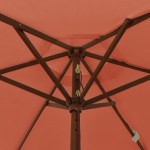 vidaXL Umbrelă de soare de grădină stâlp din lemn cărămiziu 196x231 cm