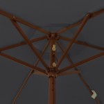 vidaXL Umbrelă de soare de grădină stâlp din lemn, negru, 196x231 cm