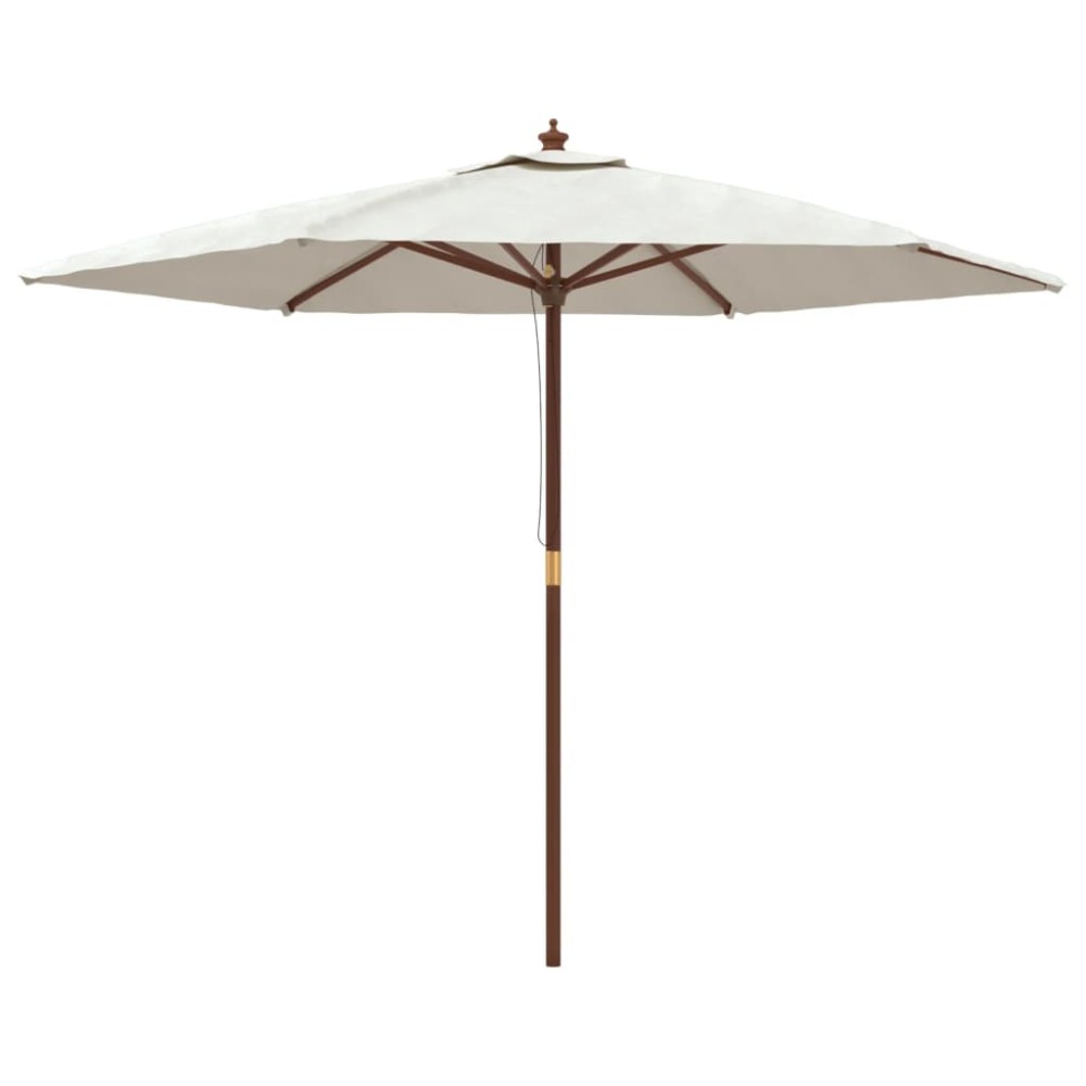 vidaXL Umbrelă de soare de grădină stâlp din lemn, nisipiu, 299x240 cm
