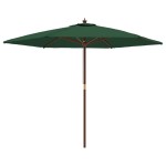 vidaXL Umbrelă de soare de grădină stâlp din lemn, verde, 299 x 240 cm