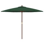 vidaXL Umbrelă de soare de grădină stâlp din lemn, verde, 299 x 240 cm