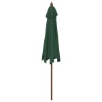 vidaXL Umbrelă de soare de grădină stâlp din lemn, verde, 299 x 240 cm