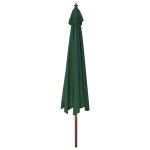 vidaXL Umbrelă de soare de grădină, stâlp din lemn, verde, 400x273 cm vidaXL Umbrelă de soare de grădină, stâlp din lemn, verde, 400x273 cm