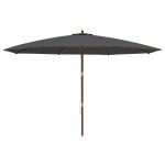 vidaXL Umbrelă de soare de grădină stâlp din lemn, antracit 400x273 cm