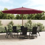 vidaXL Umbrelă soare de grădină stâlp din lemn, roșu bordo, 400x273 cm vidaXL Umbrelă soare de grădină stâlp din lemn, roșu bordo, 400x273 cm