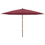 vidaXL Umbrelă soare de grădină stâlp din lemn, roșu bordo, 400x273 cm vidaXL Umbrelă soare de grădină stâlp din lemn, roșu bordo, 400x273 cm
