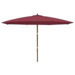 vidaXL Umbrelă soare de grădină stâlp din lemn, roșu bordo, 400x273 cm vidaXL Umbrelă soare de grădină stâlp din lemn, roșu bordo, 400x273 cm