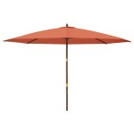 vidaXL Umbrelă de soare de grădină stâlp din lemn cărămiziu 400x273 cm