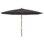 vidaXL Umbrelă de soare de grădină stâlp din lemn, negru, 400x273 cm vidaXL Umbrelă de soare de grădină stâlp din lemn, negru, 400x273 cm