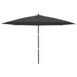 vidaXL Umbrelă de soare de grădină stâlp din lemn, negru, 400x273 cm vidaXL Umbrelă de soare de grădină stâlp din lemn, negru, 400x273 cm