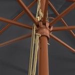 vidaXL Umbrelă de soare de grădină stâlp din lemn, negru, 400x273 cm vidaXL Umbrelă de soare de grădină stâlp din lemn, negru, 400x273 cm