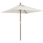 vidaXL Umbrelă soare de grădină stâlp din lemn nisipiu 198x198x231 cm vidaXL Umbrelă soare de grădină stâlp din lemn nisipiu 198x198x231 cm
