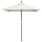 vidaXL Umbrelă soare de grădină stâlp din lemn nisipiu 198x198x231 cm vidaXL Umbrelă soare de grădină stâlp din lemn nisipiu 198x198x231 cm