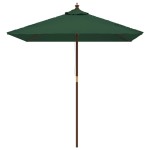 vidaXL Umbrelă soare de grădină stâlp din lemn verde 198x198x231 cm vidaXL Umbrelă soare de grădină stâlp din lemn verde 198x198x231 cm
