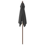 vidaXL Umbrelă soare de grădină stâlp din lemn antracit 198x198x231 cm vidaXL Umbrelă soare de grădină stâlp din lemn antracit 198x198x231 cm